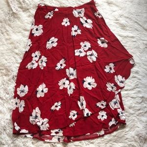 Flower Print Wrap Skirt